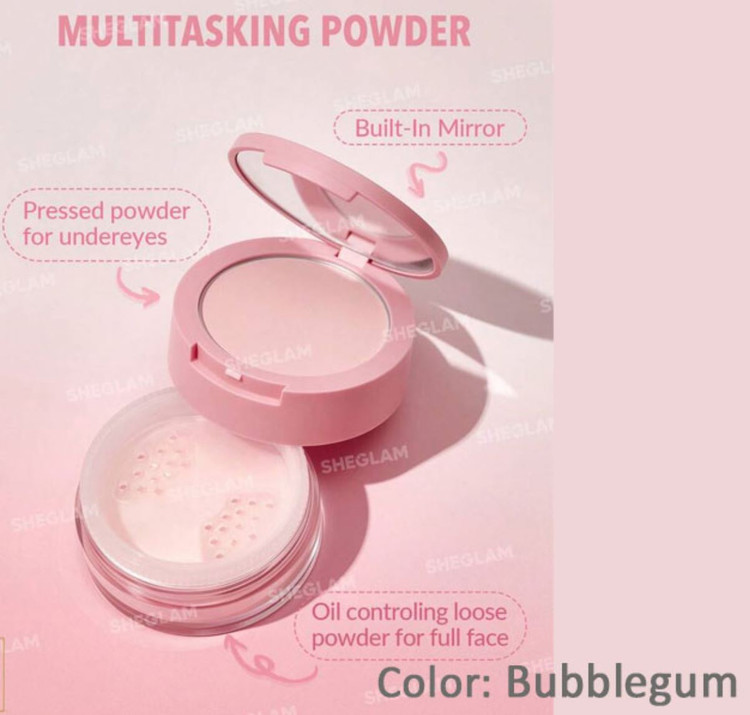 پودرفیکس دو طبقه شیگلم رنگ صورتی bubblegum